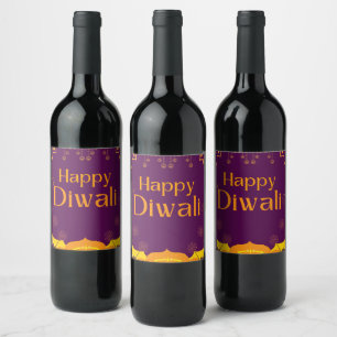 Happy Diwali Party Wine Label