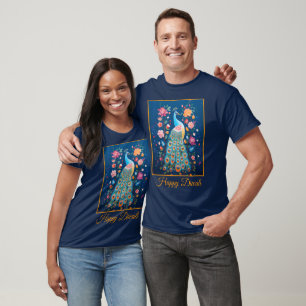 Happy Diwali Peacock & Flowers T-Shirt
