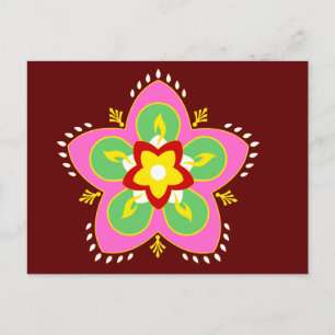 happy diwali rangoli postcard