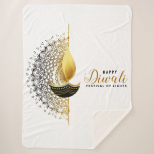 Happy Diwali Sherpa Blanket