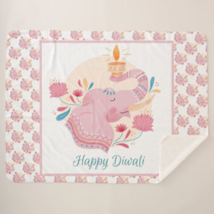 Happy Diwali Sherpa Blanket