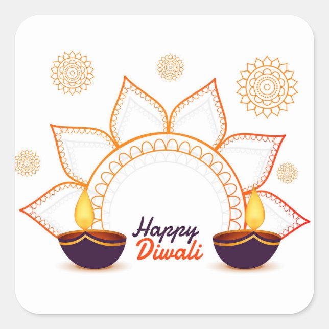Happy Diwali   Square Sticker (Front)