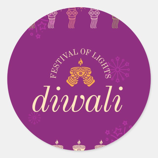 Happy Diwali sticker and labels (Front)