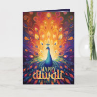 Happy Diwali Vibrant Peacock Festival of Lights
