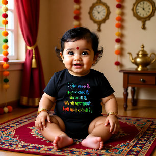 Happy Diwali wish in Hindu 2 Baby Bodysuit