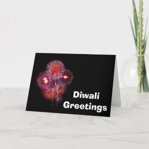 Happy Diwali with fireworks custom text Card