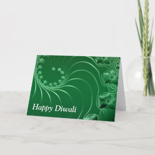 Happy Diwali with flower scrolls Card