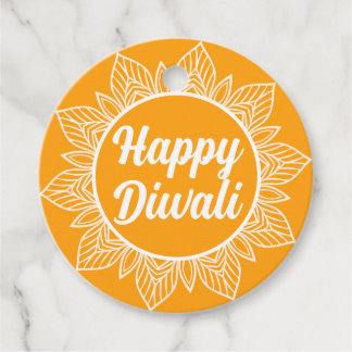 Happy Diwali Yellow Rangoli Greeting Tag