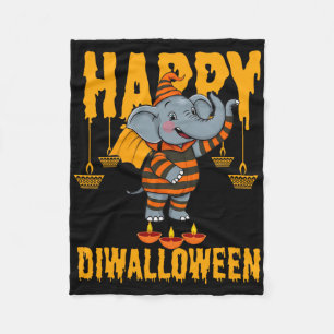 Happy Diwalihalloween Halloween Diwali Fleece Blanket