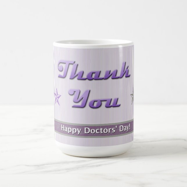 Happy Doctors' Day Purple Strips Coffee Mug (Center)