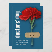 Happy Doctors' Day. Red Carnation Custom