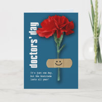 Happy Doctors' Day. Red Carnation Custom 