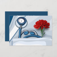 Happy Doctors' Day. Red Carnation Flat Cards