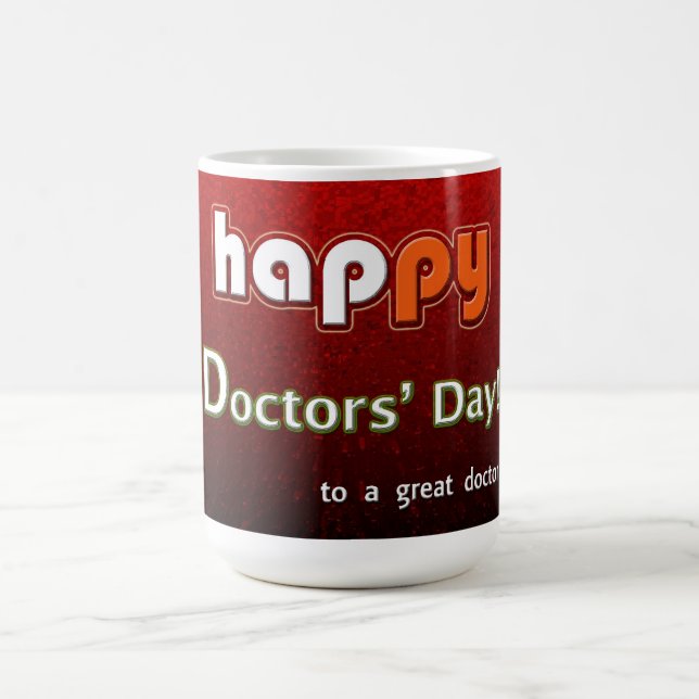 Happy Doctors' Day Red Coffee Mug (Center)