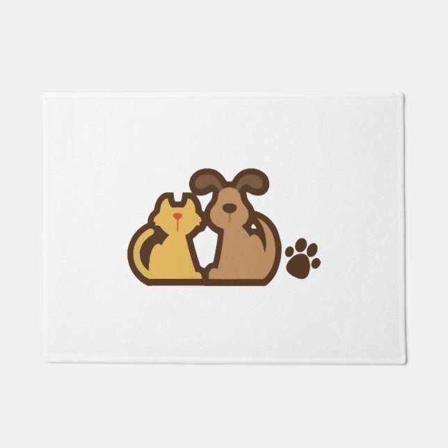 Happy Dog And Cat Doormat (Front)