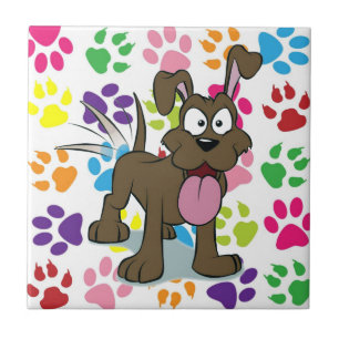 Happy Dog Ceramic Tile