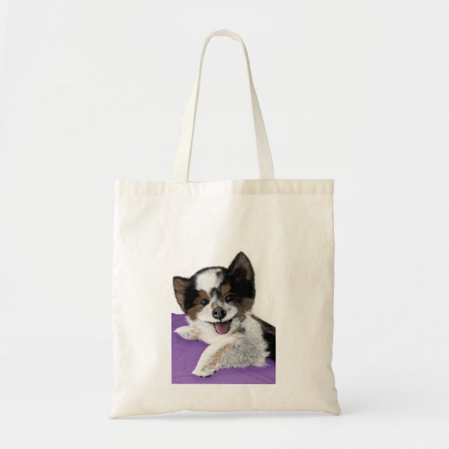 Happy dog face Tote Bag (Front)