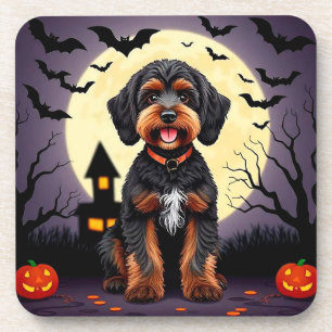 Happy Dog in Halloween Theme Coaster
