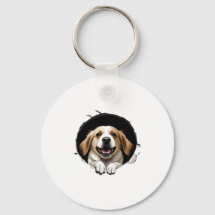 Happy dog key ring
