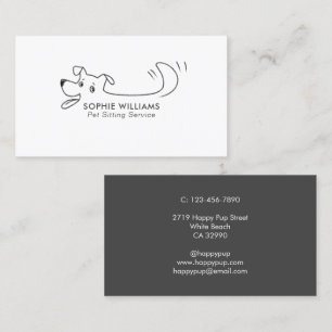 Happy Dog Modern Pet Sitting Service Care Training Business Card