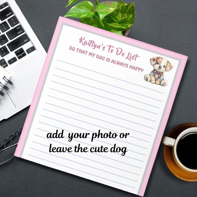 Happy Dog or Photo Personalised Planner To Do Notepad (Creator Uploaded)
