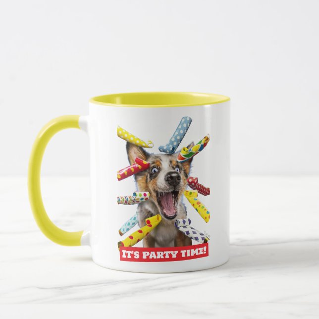 Happy Dog Party Blowers Mug (Left)