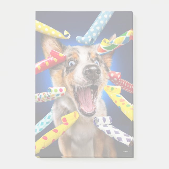 Happy Dog Party Blowers Post-it Notes (Front)
