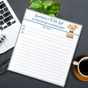 Happy Dog Personalized To Do List Planner  Notepad