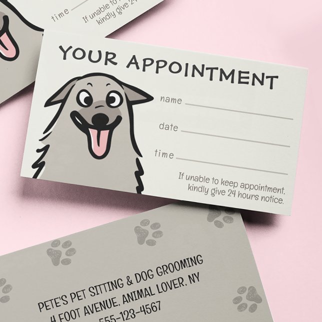 Happy Dog Pet Care Appointment Reminder  Business Card (Creator Uploaded)