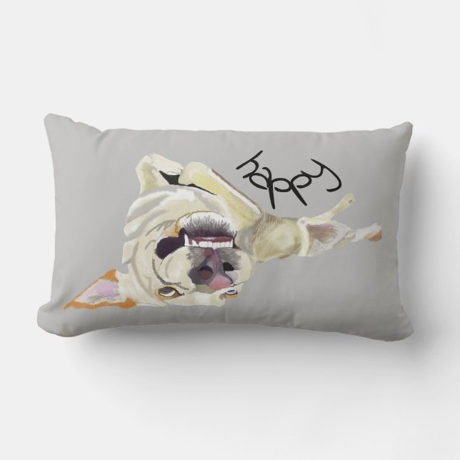 Happy Dog Pillow! Lumbar Cushion (Front)