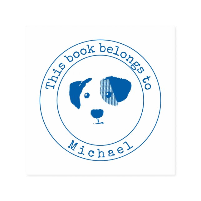Happy Dog This Book belongs To self-inking stamp (Design)