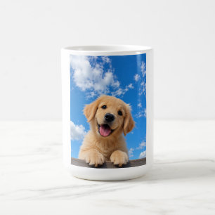 Happy Dog Under Blue Sky Coffee Mug