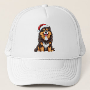 Happy Dog Wearing Santa Hat