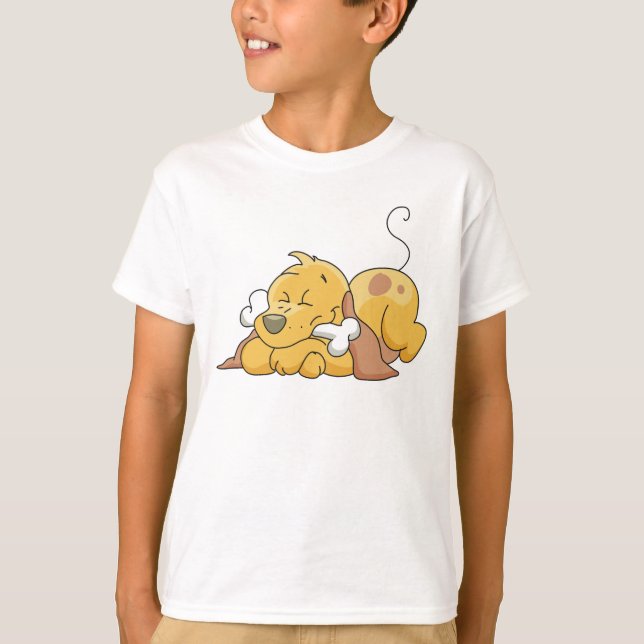 Happy Dog With Bone Tshirts and Gifts (Front)