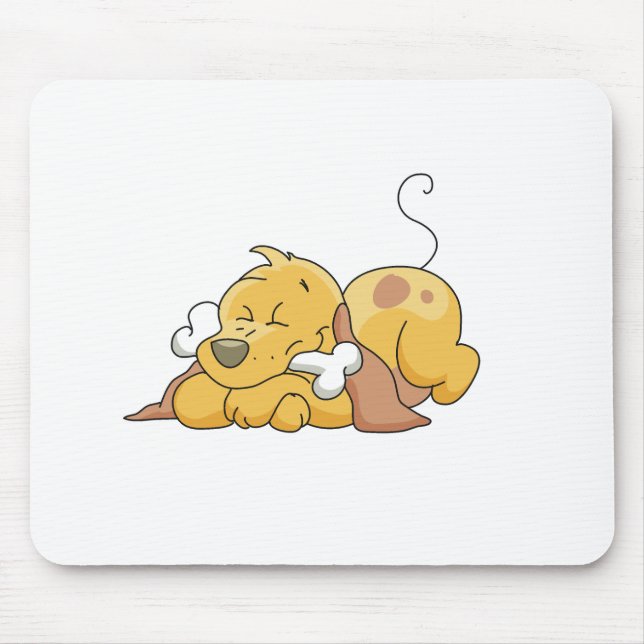Happy Dog With Bone Tshirts and Gifts Mouse Pad (Front)