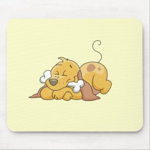 Happy Dog With Bone Tshirts and Gifts Mouse Pad