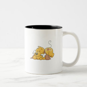 Happy Dog With Bone Tshirts and Gifts Two-Tone Coffee Mug
