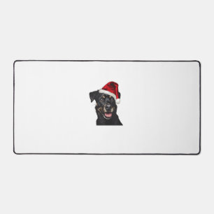 Happy Dog with Santa Claus Hat Costume for Adults Desk Mat