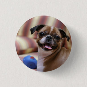 Happy Dog with Toy 3 Cm Round Badge