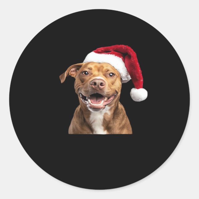 Happy Dogs at Christmas Funny Dogs Classic T-Shirt Classic Round Sticker (Front)