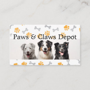 Happy Dogs   Paw Prints and Bones Business Card