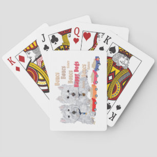 Happy Dogs With Bones Playing Cards