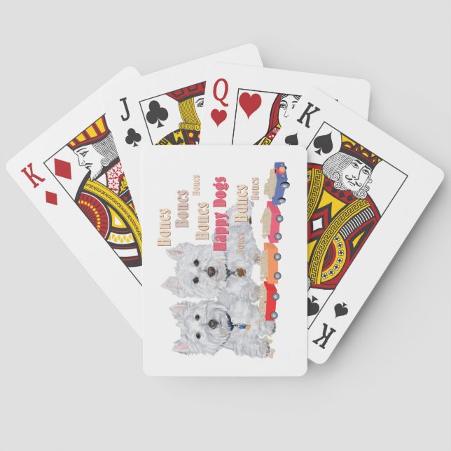 Happy Dogs With Bones Playing Cards (Back)