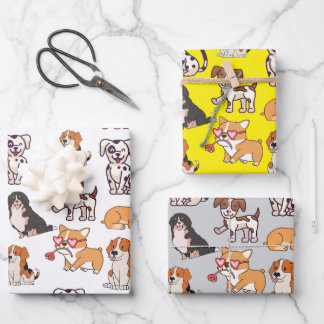 Happy Dogs  Wrapping Paper Sheet