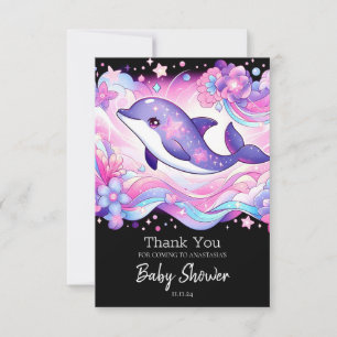 Happy Dolphin Baby Shower Thank You Card