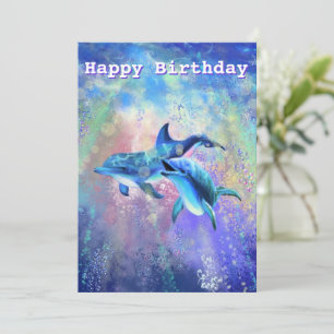 Happy Dolphin Couple Birthday Card