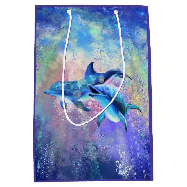 Happy Dolphin Couple Gift Bag (Front)