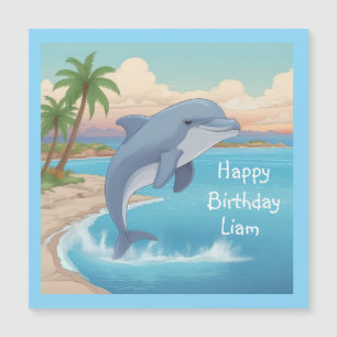 Happy Dolphin Magnetic Birthday Card