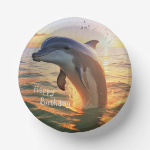 Happy Dolphin Paper Plate