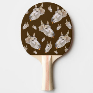 Happy Donkey Eating Carrot, Ping Pong Paddle